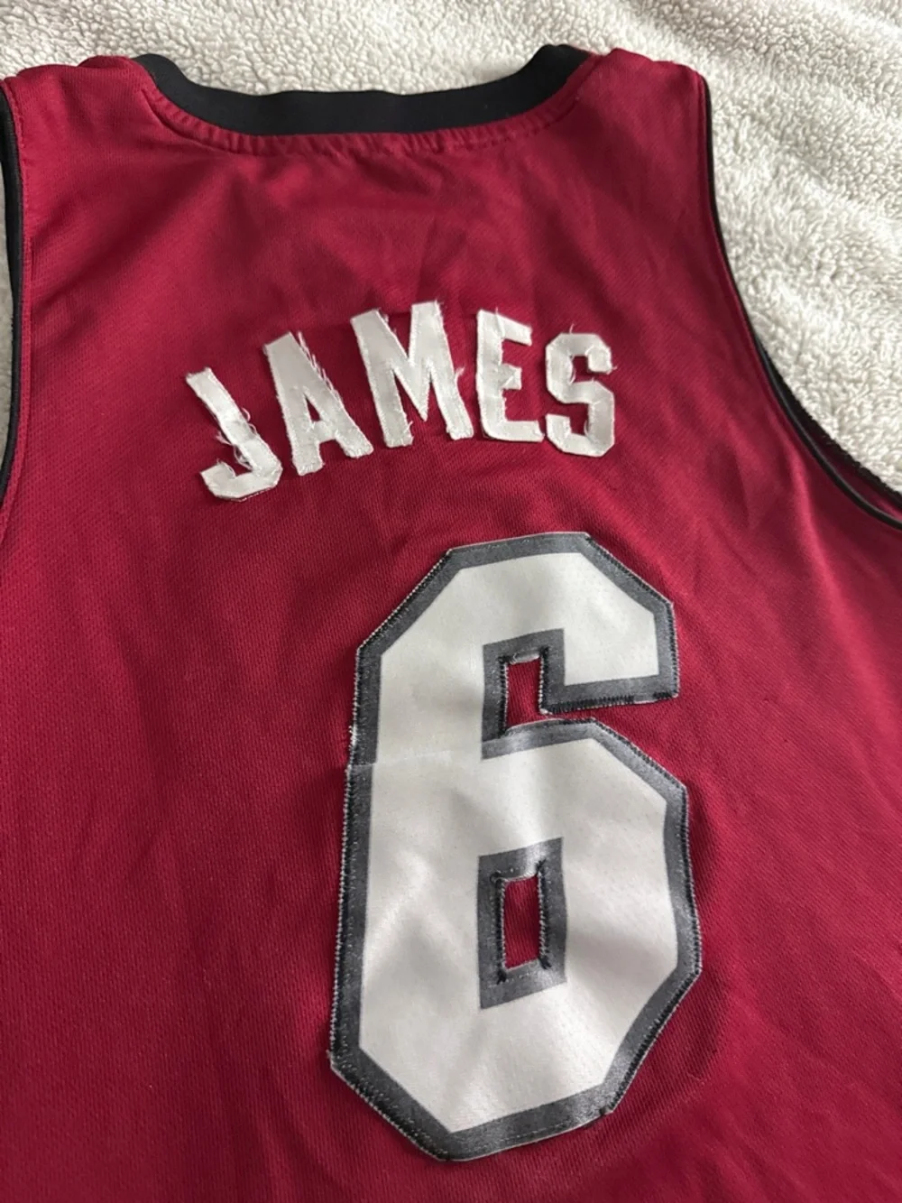 Miami Heat #6 LeBron James NBA Red Adidas Swingman Jersey - Picture 9 of 9